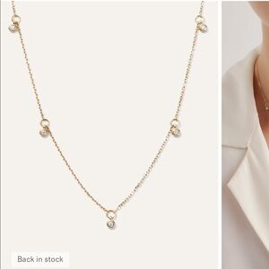 Quince 14K Gold Diamond Dangle Bezel Station Necklace